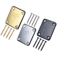 Plaques de fixation pour manche de guitare électrique Garvee, style vintage argenté, pour guitares et basses, durables et universelles, pour la scène et le studio.