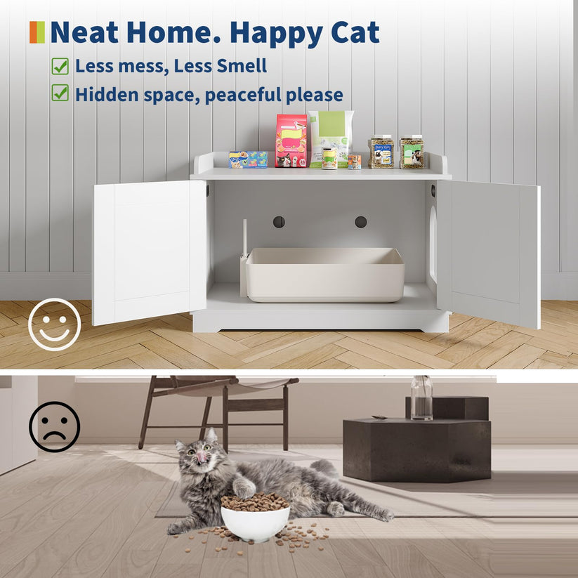 Cache litière isole odeurs espace privé pour chat