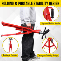 Support de levage de tuyaux Garvee à tête en V, robuste, 1134 kg (2500 lb), réglable de 71 à 132 cm (28 à 52 pouces), en acier, pliable, pour le soudage et la réparation automobile
