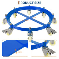 Chariot pour fût Garvee de 55 gallons – Robuste, en acier galvanisé avec traverses, capacité de charge de 2 000 lb, roulettes pivotantes
