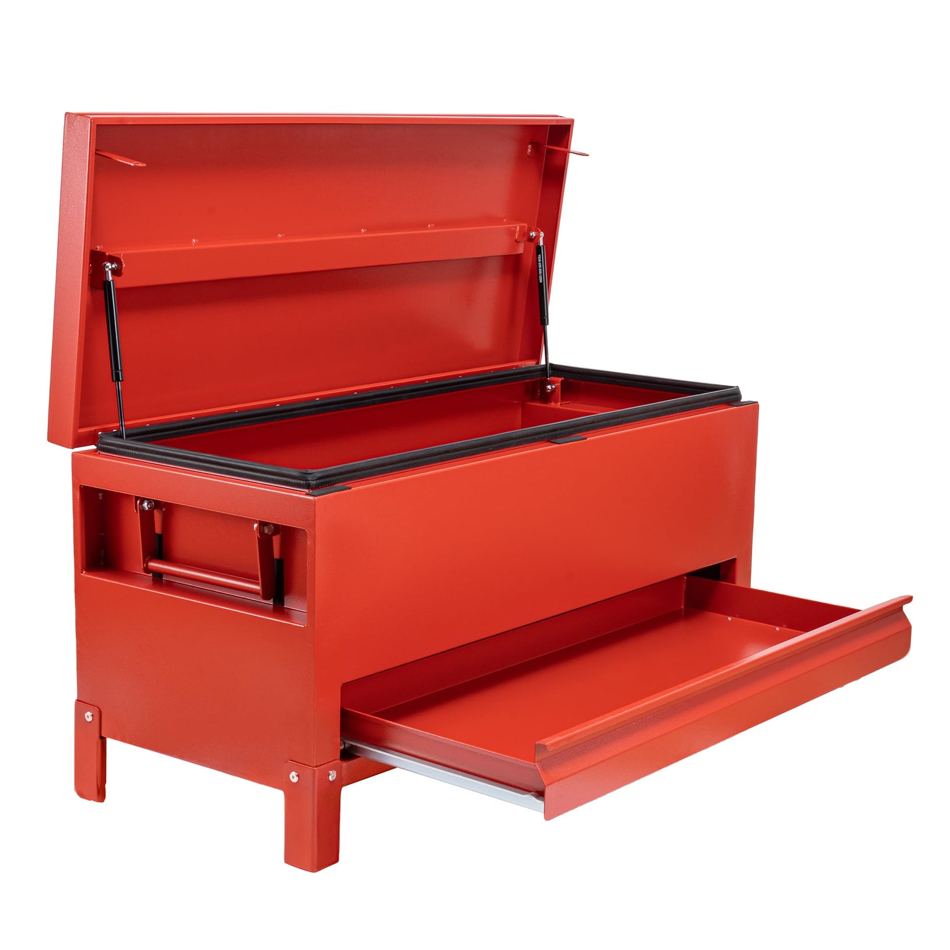 Garvee Coffre à Outils de Chantier 122 × 51 cm avec Tiroir, Armoire de Rangement Industrielle en Aluminium, Rouge Bordeaux, pour Outils et Équipement