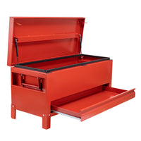 Garvee Coffre à Outils de Chantier 122 × 51 cm avec Tiroir, Armoire de Rangement Industrielle en Aluminium, Rouge Bordeaux, pour Outils et Équipement