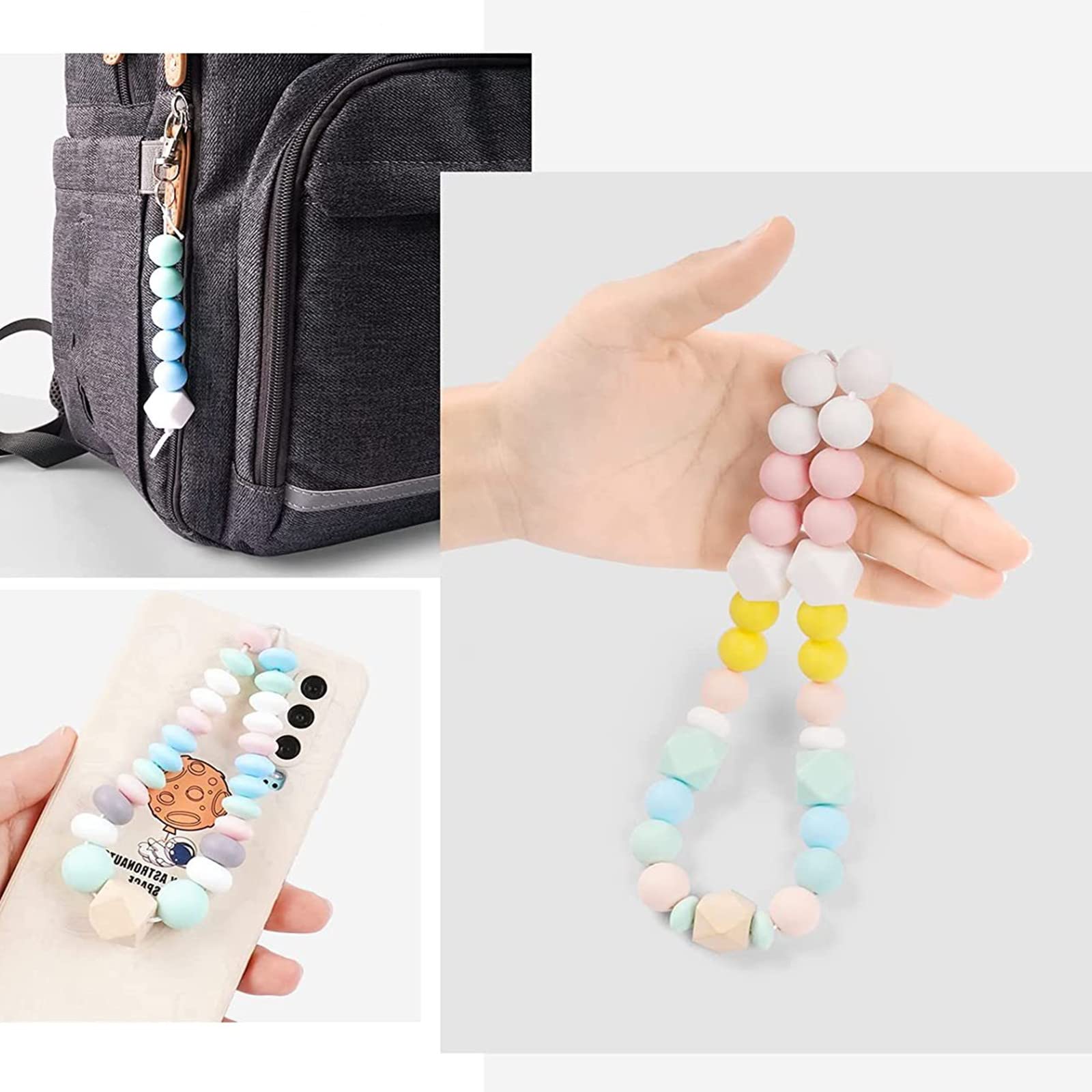 Kit de 100 perles en silicone Garvee pour la création de bijoux : formes rondes et à facettes colorées, polyvalentes, robustes et faites main.