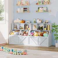 Étagère pour enfants Garvee avec rangement pour livres et jouets, multifonctionnelle et stable, en MDF et bois aggloméré, idéale pour la salle de jeux ou la chambre d'enfant, 90 cm (35,4 po), blanche.