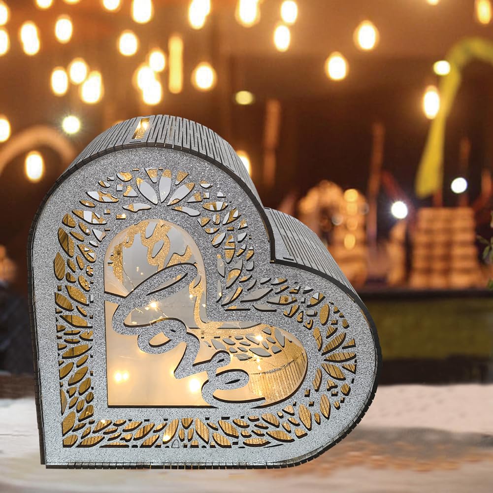 Garvee boîte à cartes événementielle en bois, style rustique, avec enveloppe argentée. idéale pour réceptions, anniversaires, enterrements de vie de jeune fille, mariages et autres fêtes, blanc