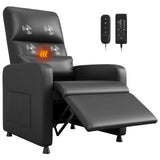 Garvee Sillón Électrique De Relax Avec Massage Et Chaleur, Repose-Pieds Intégré, Cuir, Salon Et Bureau, Ajustable, Confortable - 30A & Noir & Norme européenne