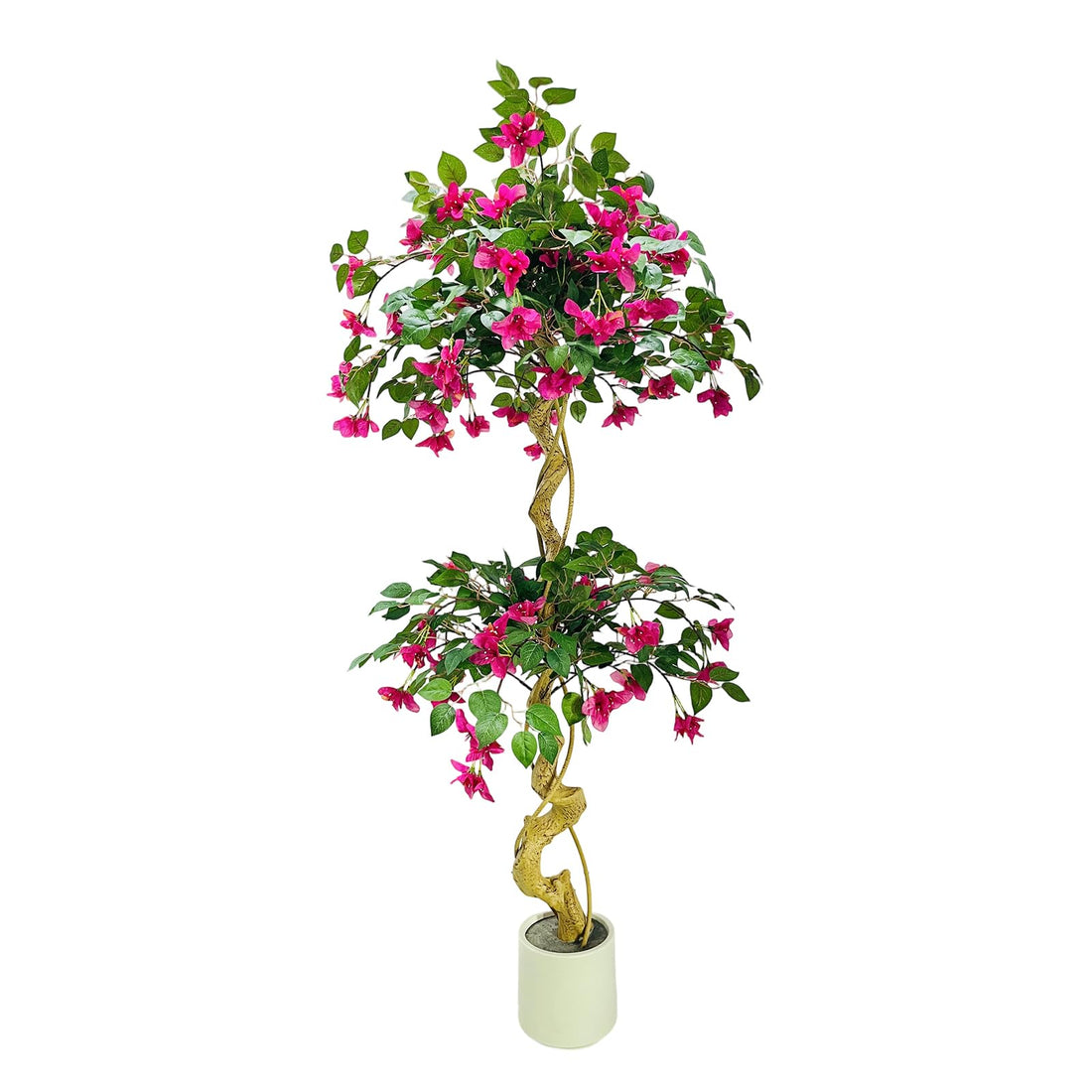 Bougainvillier artificiel Garvee de 1,5 m avec fleurs roses, en soie, léger et polyvalent pour une utilisation intérieure et extérieure