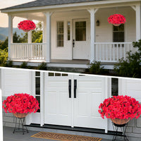 Ensemble de bougainvilliers artificiels Garvee avec panier pour jardin et terrasse, résistant aux intempéries et aux UV, rouge et vert