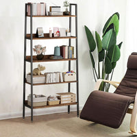 Garvee étagère de 170 cm de haut, 5 tablettes, structure en métal brun rouille, étroite, idéale pour le salon, le bureau ou la cuisine