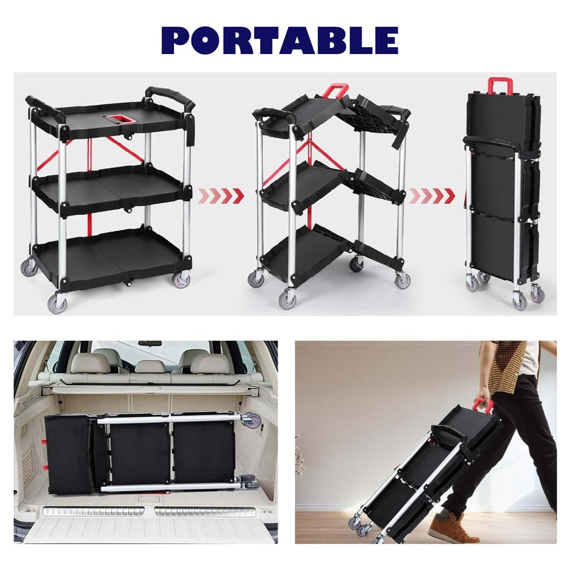 Plateaux en PP et cadre en aluminium du chariot