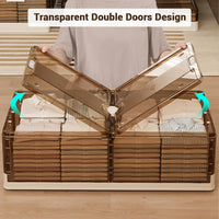 Boîtes de rangement Garvee en plastique transparent, à placer sous le lit, avec couvercles et roulettes, pour chambres et petits espaces. Pliables, empilables et anti-poussière.