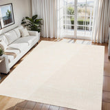 Garvee Tapis Lavable 240 × 300 cm en Polyester, Antidérapant et Antitache, à Poils Courts, Beige, pour Salon et Salle à Manger - Beige