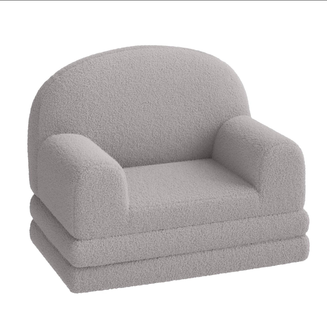 Fauteuil-canapé Garvee pour enfants, 2 en 1, pliable, en tissu polaire doux et confortable, gris, pour salle de jeux ou chambre.
