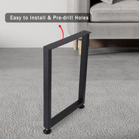 Pieds de table carrés en métal Garvee 28" réglables, robustes, revêtement en poudre noir, pour salle à manger et bureau