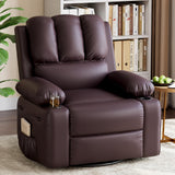 Garvee Fauteuil relax grande taille chauffant et massant, large siège 56 cm, support 181 kg, tissu confortable, pour salon et chambre