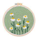 Kit de broderie au poinçon Garvee pour débutants, motif floral, tissu lavable, fil et tambour à broder, idéal pour les débutants, cadeau DIY, taille unique