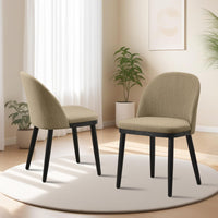 Ensemble de 2 chaises rembourrées Garvee, style moderne, dossier haut, pieds en bois, pour salle à manger et cuisine, 48 cm (18,89 pouces), multicolores