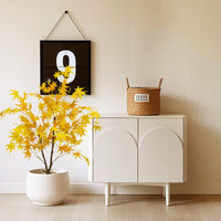 Sapin d'érable artificiel Garvee de 120 à 180 cm (4 pieds), jaune, avec pot en plastique, idéal pour le salon et les fêtes. Décoration automnale.