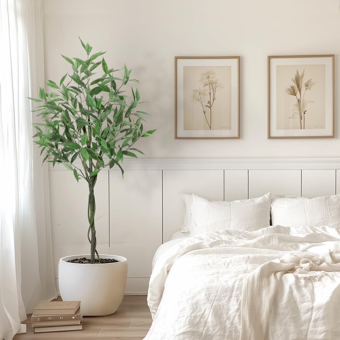 Garvee Eucalyptus artificiel 1,5m en soie, feuillage réaliste, sans entretien, pour salon, bureau et maison