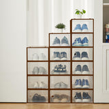 Garvee Boîtes À Chaussures Pliables Transparentes En Plastique avec Couvercles, Empilables, ABS Robuste, Ventilation, 15 Pièces, pour Placard, Transparent