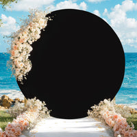 Arche ronde Garvee en polyester noir de 1,98 m (6,5 pi) pour la décoration de mariages et de fêtes