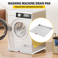 Garvee Bac de récupération pour lave-linge 81 x 76 cm, acier inoxydable 304, avec trou de vidange, adaptateur de tuyau, pieds anti-vibrations, compact et robuste.