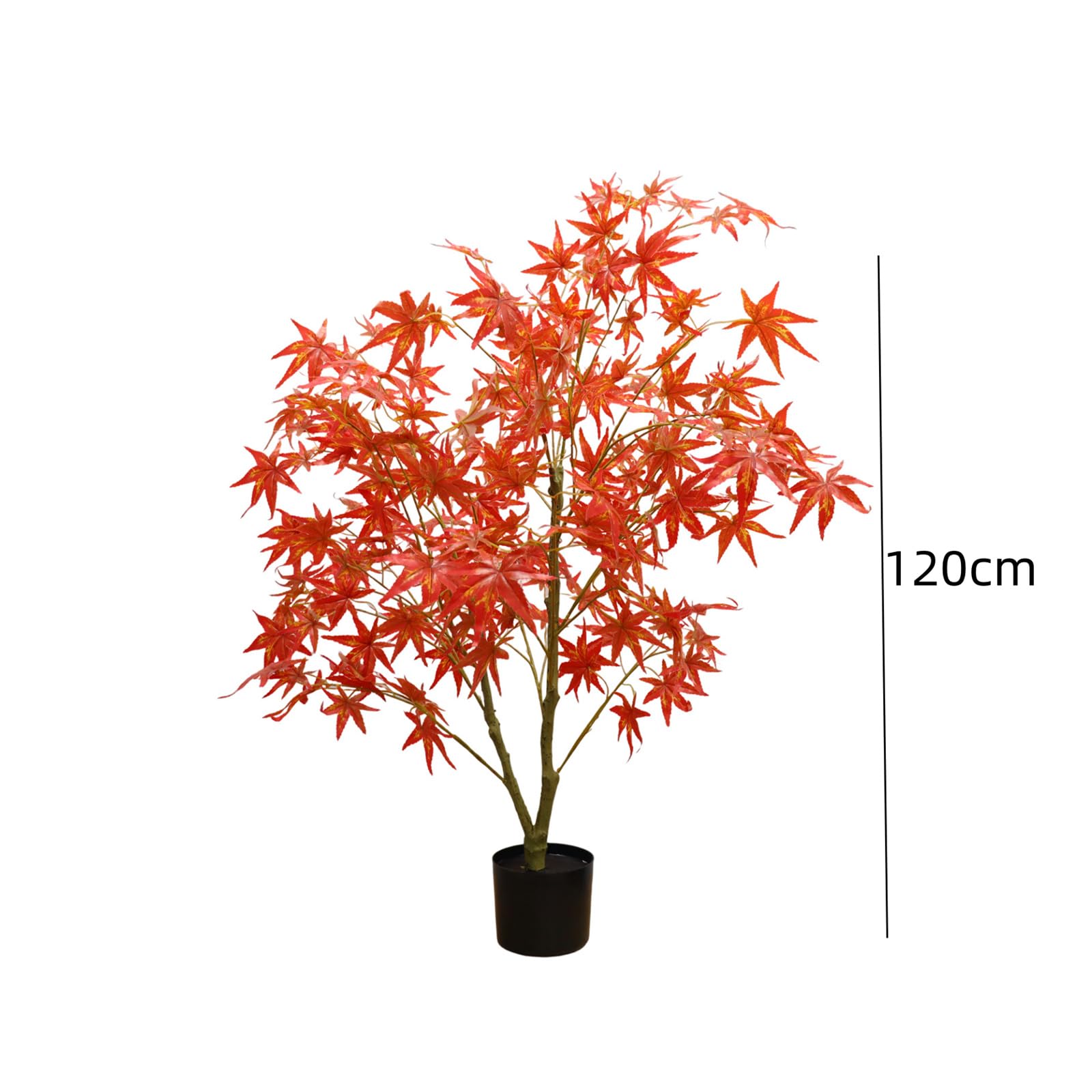 Garvee Ensemble de 2 pièces : érable artificiel de 1,20 m avec feuilles d'automne et pot de plantation, idéal pour la décoration et les fêtes d'automne (rouge).