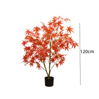 Garvee Ensemble de 2 pièces : érable artificiel de 1,20 m avec feuilles d'automne et pot de plantation, idéal pour la décoration et les fêtes d'automne (rouge).