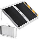 Garvee Rampe de mobilité pliable 91 cm, surface antidérapante renforcée, sans gants, intérieur et extérieur, noir - Noir antidérapant / Pliable en 2