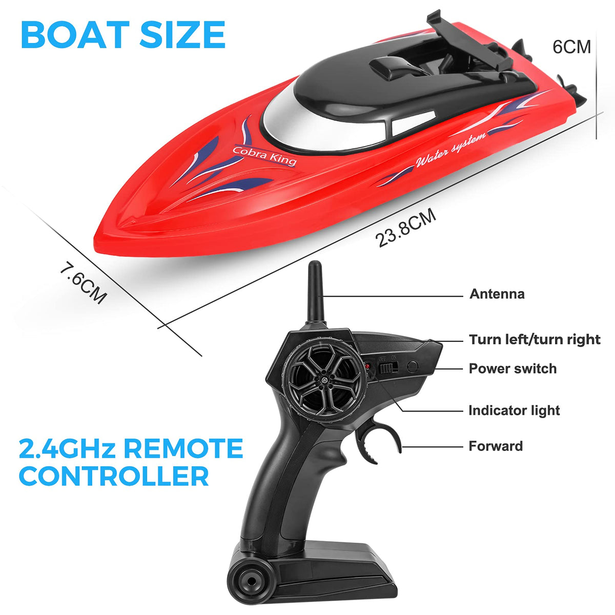 GARVEE Lot de 3 Bateaux Télécommandés 10 km/h – RC Haute Vitesse 2,4 GHz pour Enfants et Adultes, avec 6 Batteries Rechargeables, Idéal pour Piscine et Lac