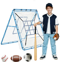 Filet de rebond Garvee pour lanceur de baseball, 1,5 x 1,2 m, avec cible à 9 trous, angle réglable, cadre en métal, pliable, polyvalent pour le jardin et l'entraînement.