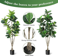 Garvee Figuier artificiel 183 cm avec pot blanc, branches ajustables et feuilles réalistes, arbre décoratif stable pour maison et bureau