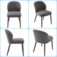 Ensemble de 2 chaises de salle à manger Garvee, revêtement moderne, dossier ergonomique, pieds en bois, capacité de charge de 120 kg, gain de place, pour cuisine et restaurant, gris