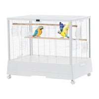 Cage à oiseaux Garvee 71 cm (28 pouces) avec thermo-hygromètre, plateau amovible et structure métallique robuste, idéale pour les perruches et les perroquets, à la maison comme en voyage.