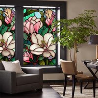 Film occultant pour fenêtres Garvee à motif floral, amovible, sans colle, pour salle de bain, bureau, salon, PVC, réutilisable