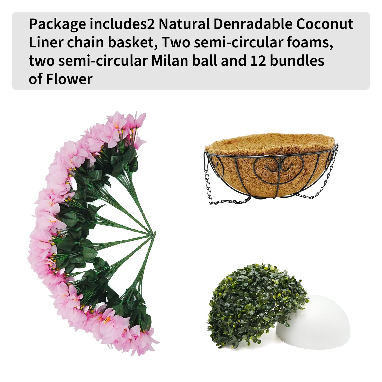 Ensemble de bougainvilliers artificiels Garvee avec panier pour jardin et terrasse, rose, résistant aux UV et aux intempéries.