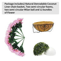 Ensemble de bougainvilliers artificiels Garvee avec panier pour jardin et terrasse, rose, résistant aux UV et aux intempéries.