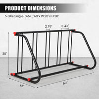 Support de vélo de sol Garvee pour 5 vélos, en métal résistant à la rouille, pour l'intérieur et l'extérieur, idéal pour les garages et les écoles, 100 % acier, gain de place.