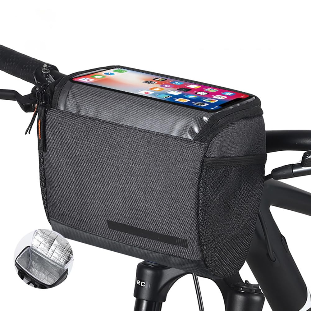 Sacoche de cadre avant de vélo multifonctionnelle étanche Garvee Fietsstuurtas 4,5 L pour VTT et randonnées en plein air, noire