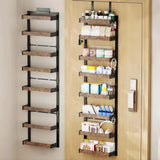 Étagère suspendue Garvee à 8 niveaux, à fixer au-dessus d'une porte, avec système de fixation 2 en 1, paniers réglables de 4,5 cm, en métal, idéale pour la cuisine et le garde-manger, gain de place et polyvalente.