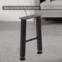 Garvee Pieds de table en métal en forme de x, 71 cm, noirs, robustes, pour meubles à monter soi-même, charge maximale 400 kg, patins réglables, 71 × 61 cm, lot de 2