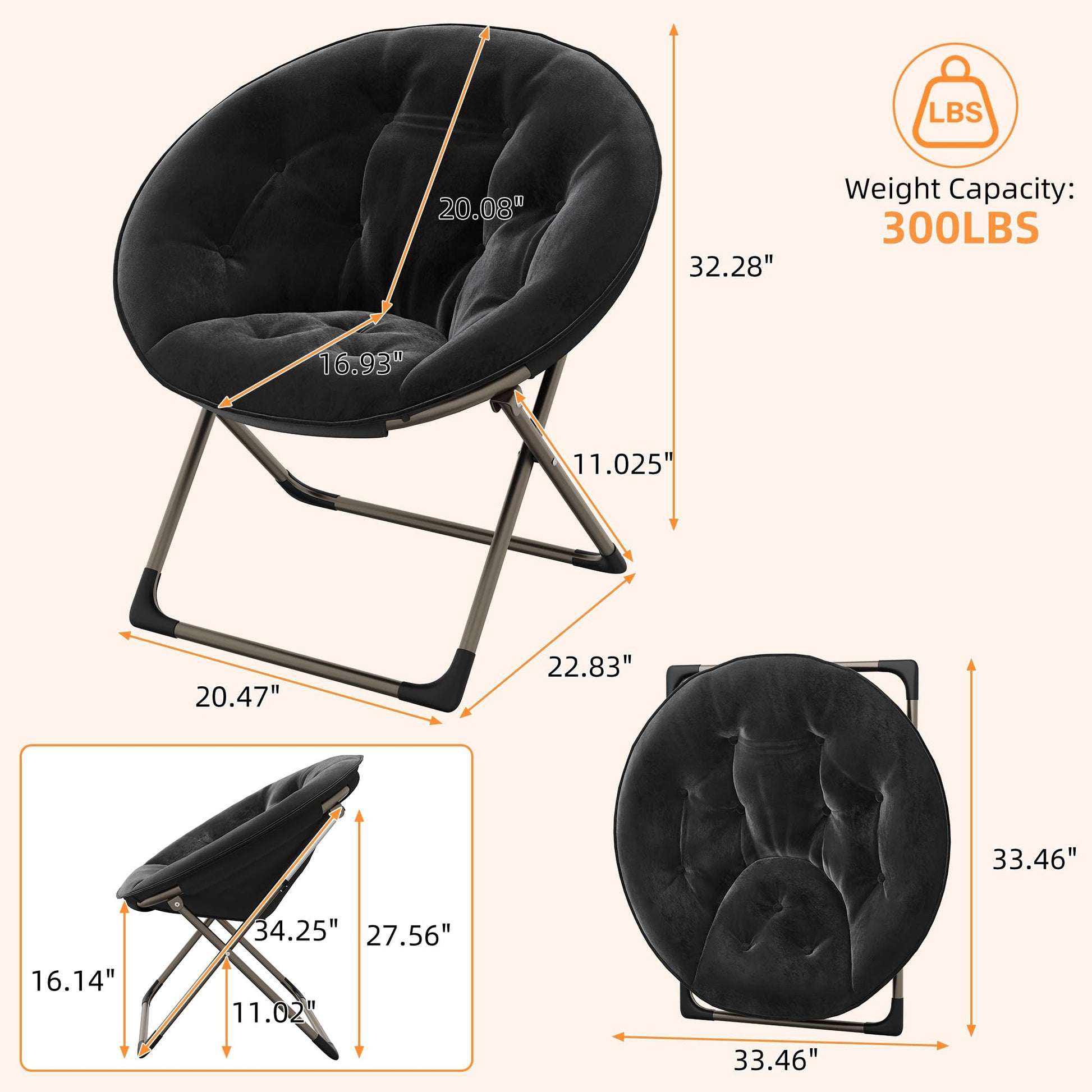 Fauteuil pliant rembourré Garvee, structure en métal, ultra-doux, pliable et robuste, idéal pour la chambre et le jardin.