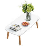 Garvee table basse pliante en bois d’ingénierie, 100 × 50 × 44 cm, compacte et robuste, blanche - Blanc