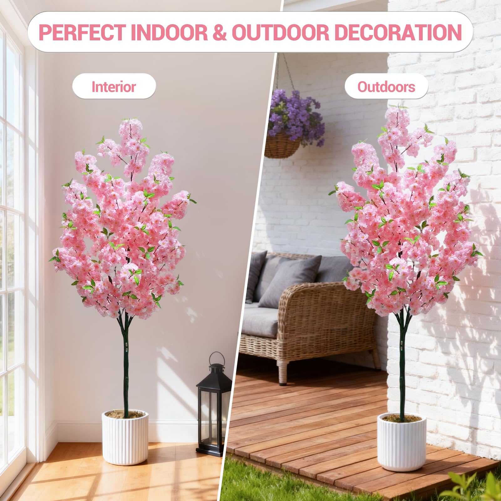 Arbre artificiel d'intérieur Garvee de 1,80 m, réaliste et sans entretien, matériau de haute qualité, décoration polyvalente pour la maison et le bureau, vert