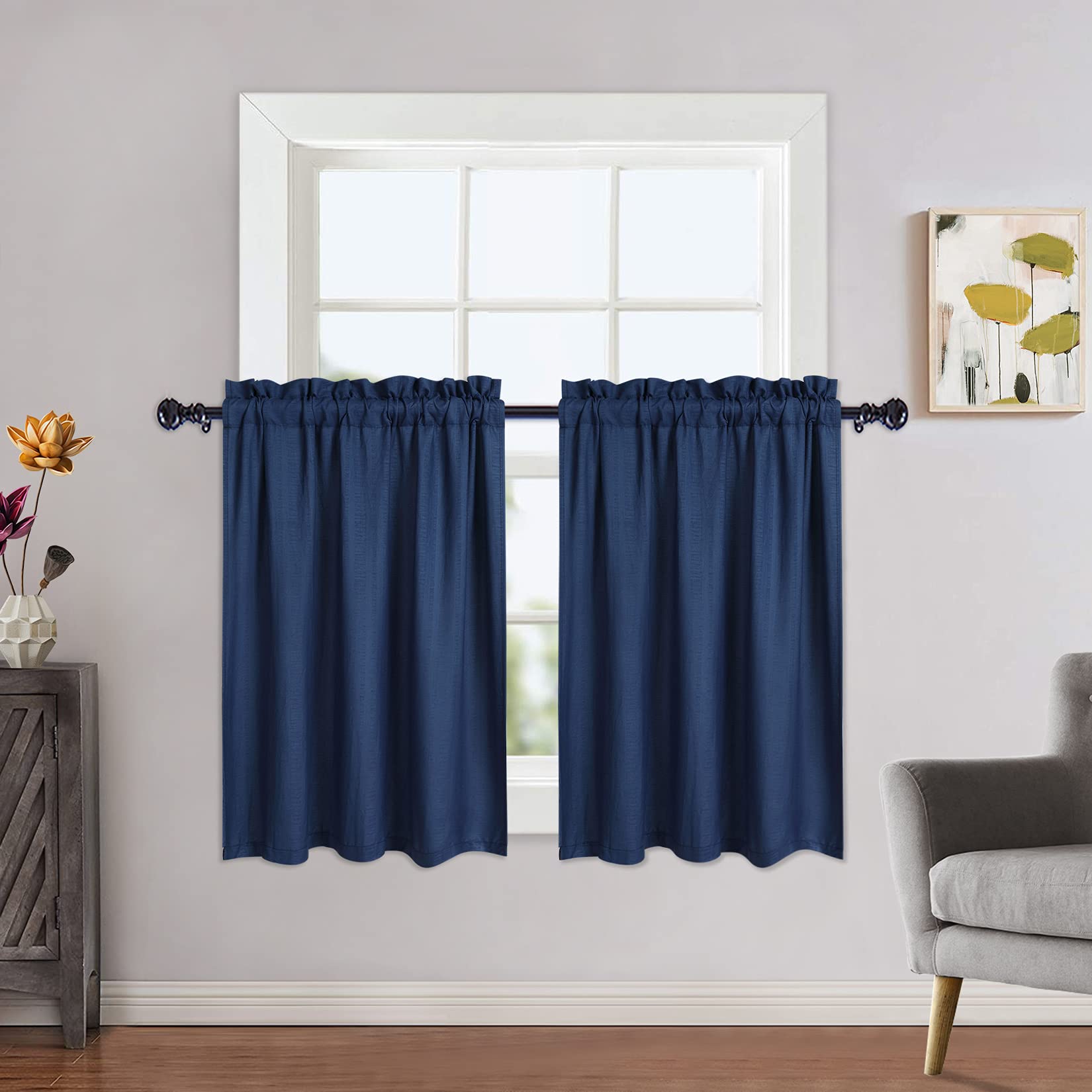 Rideaux thermiques opaques Garvee, rideaux occultants et isolants pour fenêtre courte, rideaux de chambre noirs