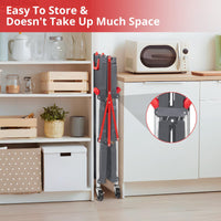 Garvee Chariot de service pliable à 3 niveaux - structure légère en aluminium, capacité de charge de 25 kg, gris
