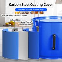 Réservoir d'huile pour friteuse Garvee 1 gallons en acier au carbone antirouille avec clips de couvercle et sac filtrant pour cuisines de restaurant 13,8 po x 15,6 po