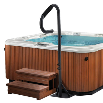 Rambarde de spa Garvee, rotative à 360°, réglable en hauteur de 89 à 145 cm, revêtement antidérapant, acier antirouille, pour une utilisation intérieure et extérieure.
