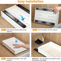 Organisateur de tiroir coulissant Garvee pour la cuisine, en métal, grand format (27 cm), antidérapant, pour la cuisine et la salle de bain, polyvalent