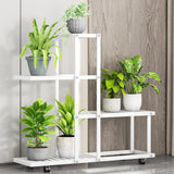 Étagère d'angle à plusieurs niveaux Garvee pour plantes, avec roulettes, structure robuste en fer, pour salon, balcon ou jardin, étanche, noire. - noir